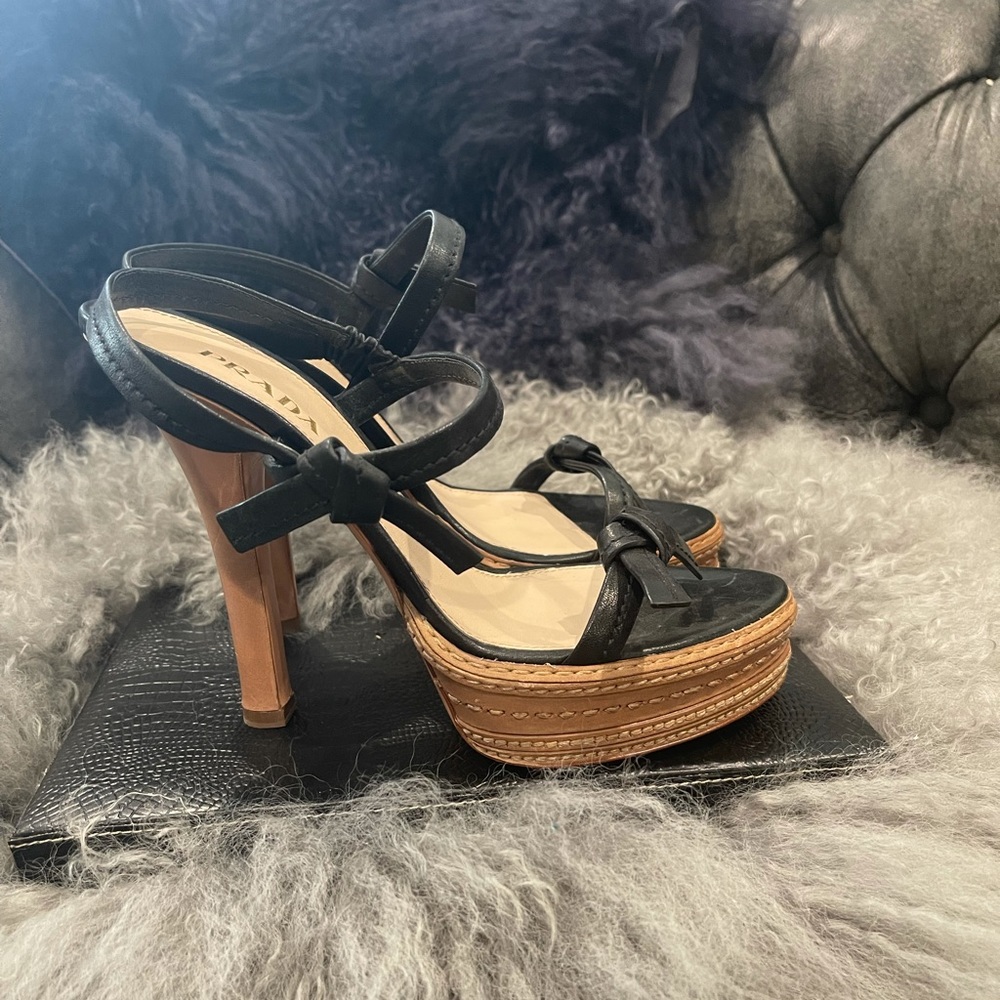 Black and Tan Prada Heel